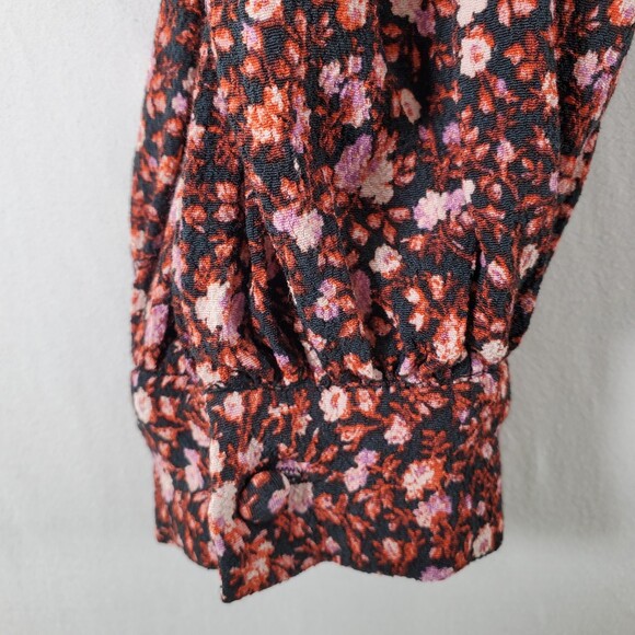 Sz 8 & Other Stories Relaxed Sleeve Wrap Top Blouse Floral Ditsy Long Sleeve - Picture 8 of 9